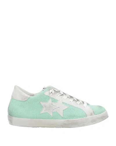 2star Woman Sneakers Light Green Size 9 Leather, Textile Fibers