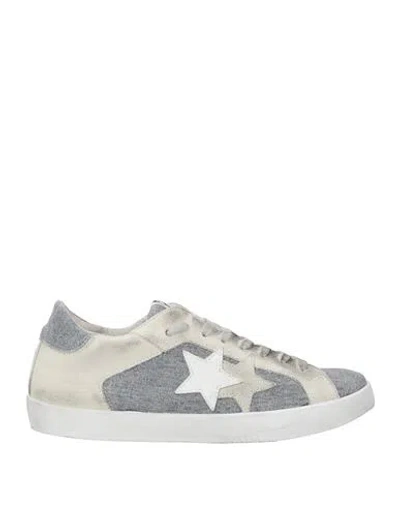 2star Woman Sneakers Light Grey Size 9 Leather, Textile Fibers In Gray