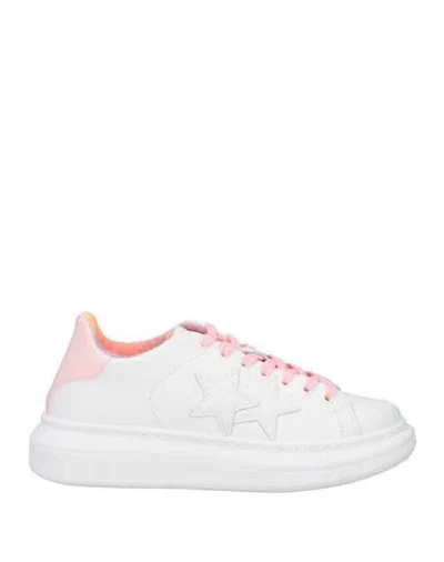 2star Woman Sneakers Pink Size 7 Leather In White