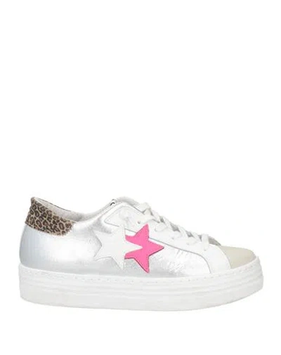 2star Woman Sneakers Silver Size 6 Leather