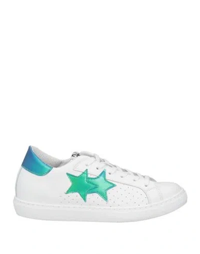 2star Woman Sneakers White Size 11 Leather In Blue
