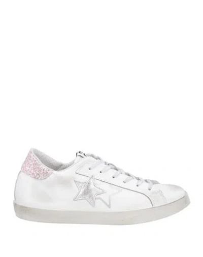 2star Woman Sneakers White Size 5 Leather, Synthetic Fibers, Rubber