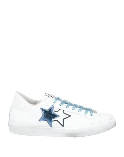 2star Woman Sneakers White Size 5 Leather, Textile Fibers