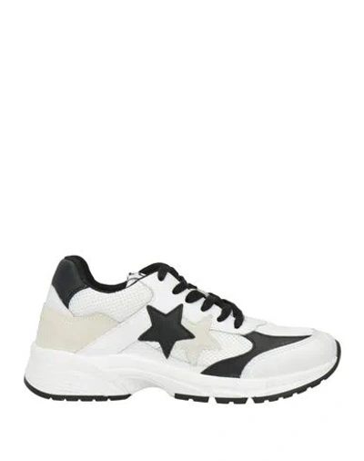 2star Woman Sneakers White Size 8 Leather, Textile Fibers