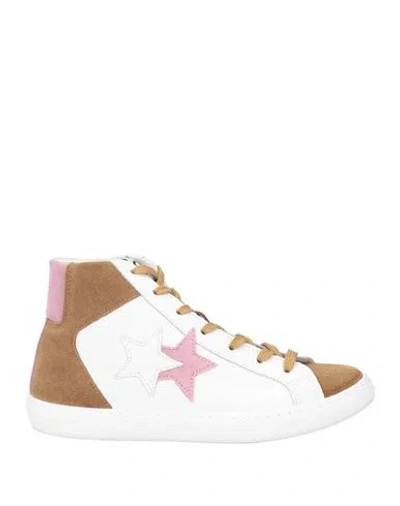 2star Woman Sneakers White Size 9 Leather In Brown
