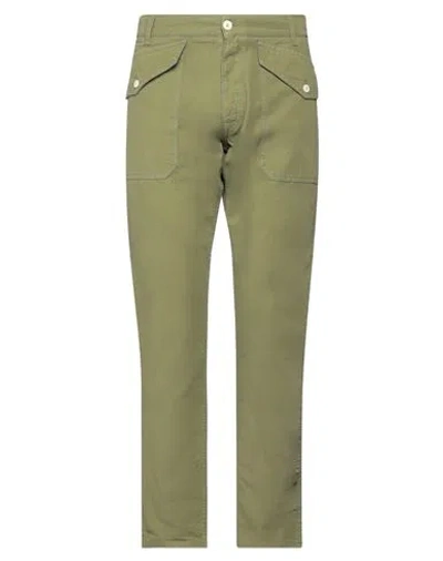 2w2m Man Pants Military Green Size 38 Cotton