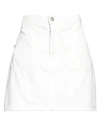 2w2m Woman Denim Skirt Ivory Size 29 Cotton In White