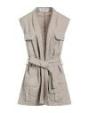 2w2m Woman Jacket Beige Size L Lyocell, Linen, Cotton In Beige