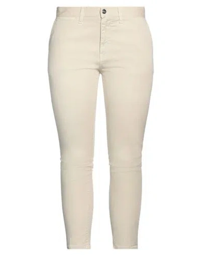 2W2M 2W2M WOMAN PANTS IVORY SIZE 31 COTTON, ELASTANE