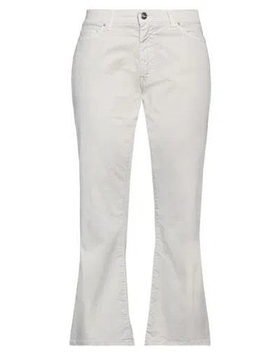 2w2m Woman Pants Light Grey Size 31 Cotton, Elastane