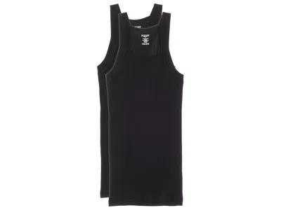 2(x)ist 2-pack Essential Square-cut Tank Top In Black