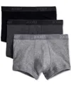 2(x)ist Men's Essential No-show Trunks 3-pack In Black,grey,charcoal