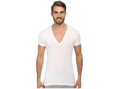2(x)ist Pima Slim Fit Deep V-neck T-shirt In White