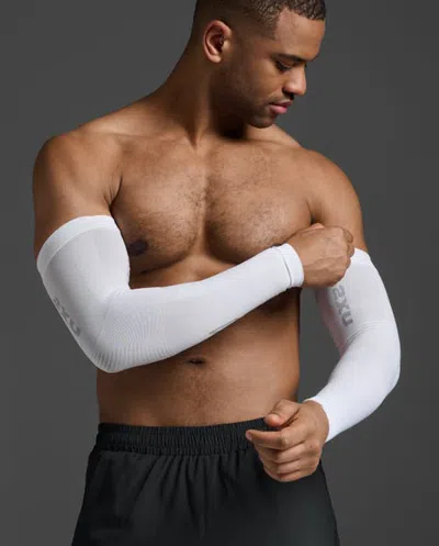 2xu Flex Run Comp Arm Sleeves In White