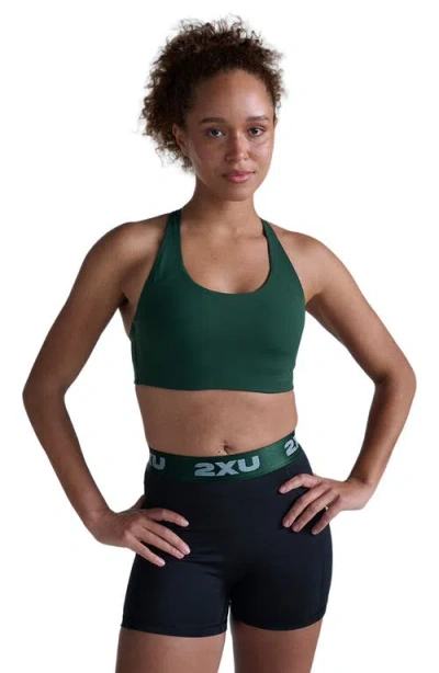 2xu Form Strappy Low Impact Bra In Green