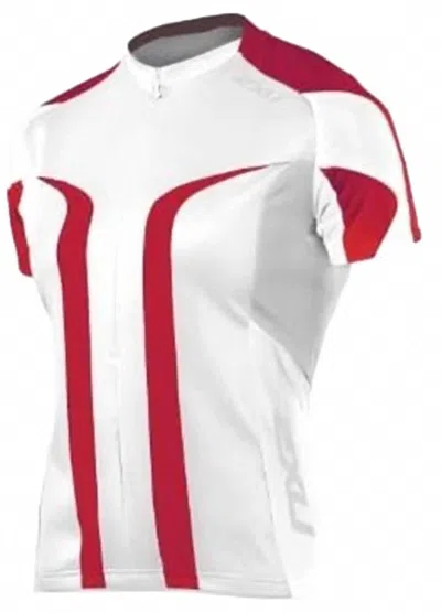 2xu Women's Elite Sublimated Cycle Jersey In White/watermelon
