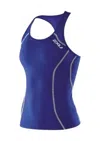 2xu Women's Tri Singlet In Royal Blue In Blue