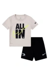 3 Brand Babies'  All In Graphic T-shirt & Shorts Set In Desert Sand