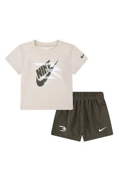3 Brand Babies'  Dri-fit Mashup Swoosh T-shirt & Shorts Set In Brown