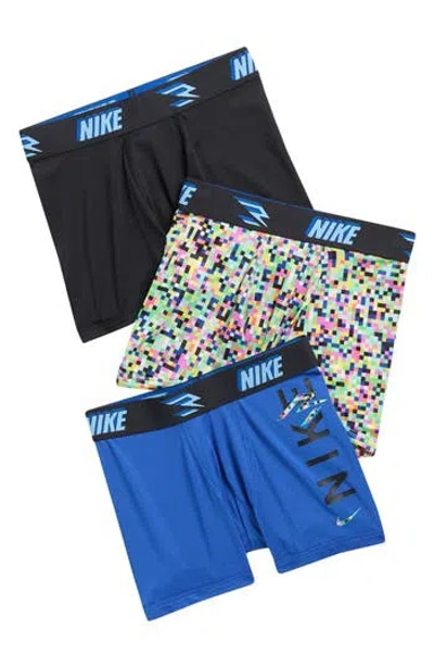 3 Brand Kids' 3-pack Assorted Logo Boxer Briefs In Multi