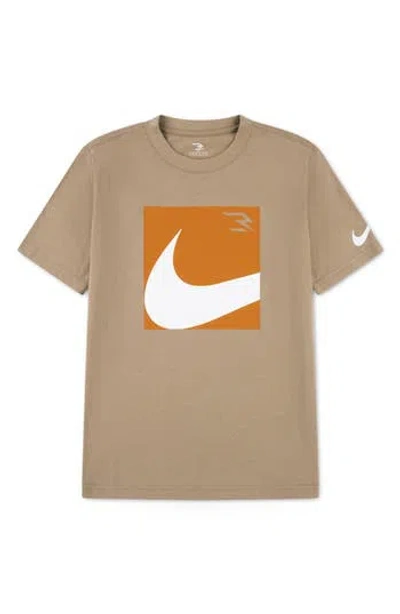 3 Brand Kids' Boxed Swoosh Tee In Brown