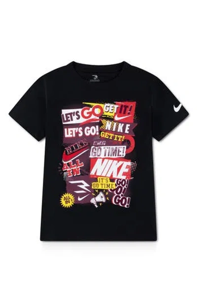 3 Brand Kids' Collage Graphic Tee In Black