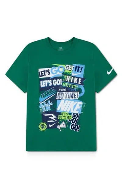3 Brand Kids' Collage Graphic Tee In Green