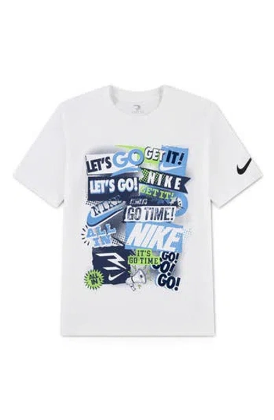 3 Brand Kids' Collage Graphic Tee In White