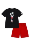 3 Brand Kids' Dri-fit Graffiti Lock Up Graphic T-shirt & Shorts Set In Black