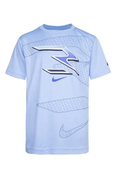 3 Brand Kids' Dri-fit Graphic T-shirt In Fluoro Blue