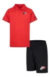 3 Brand Kids' Dri-fit Polo & Shorts Set In Black