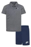 3 Brand Kids' Dri-fit Polo & Shorts Set In Midnight Navy