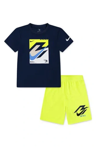 3 Brand Kids' Dri-fit Speed Lock Up Graphic T-shirt & Shorts Set
