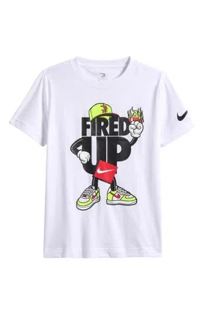 3 Brand Kids' Fired Up Capman Graphic T-shirt In White