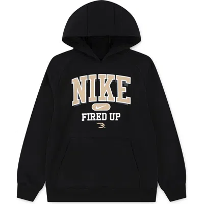 3 Brand Kids' Fired Up Collegiate Graphic Hoodie In Black