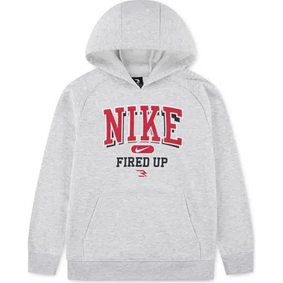 3 Brand Kids' Fired Up Collegiate Graphic Hoodie In Gray