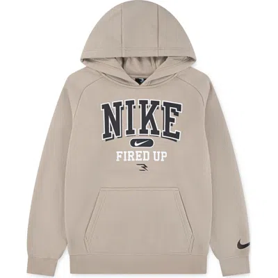 3 Brand Kids' Fired Up Collegiate Graphic Hoodie In Neutral