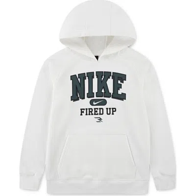 3 Brand Kids' Fired Up Collegiate Graphic Hoodie In White