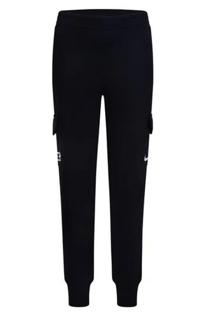 3 Brand Kids' Fleece Cargo Joggers In Black