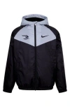 3 Brand Kids' Fleece Lined Windrunner Jacket In Black/black