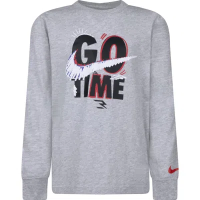 3 Brand Kids' Go Time Long Sleeve T-shirt In Gray