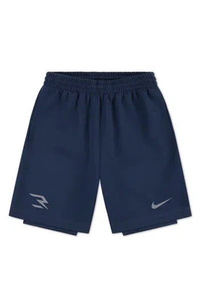 3 Brand Kids' Knit Shorts In Blue