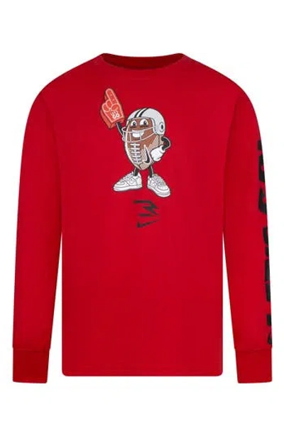 3 Brand Kids' Let's Go Ballers Long Sleeve Tee In Red