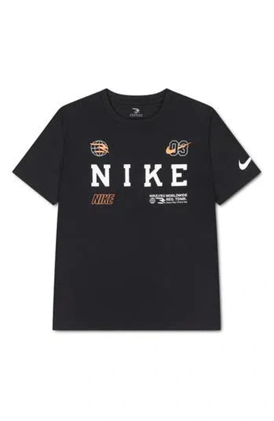 3 Brand Kids' Logo Graphic T-shirt In Black