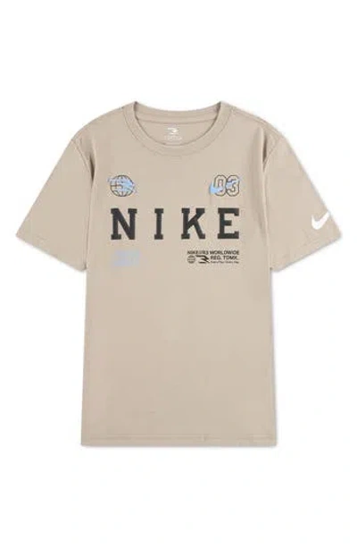 3 Brand Kids' Logo Graphic T-shirt In Gray