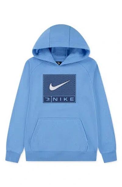 3 Brand Kids' Logo Hoodie In Blue