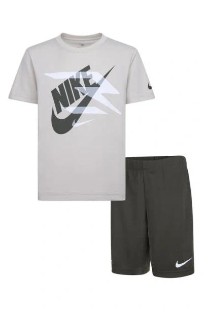 3 Brand Kids' Mash Up T-shirt & Shorts In Gray