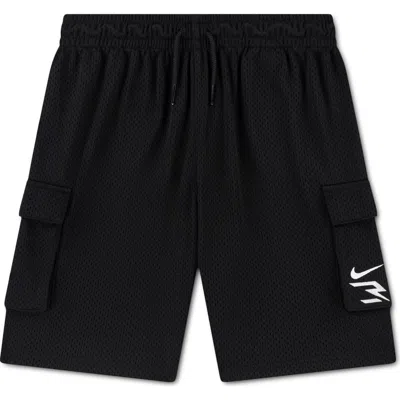 3 Brand Kids' Mesh Cargo Shorts In Black