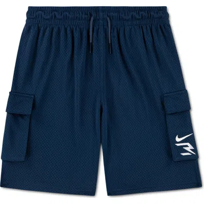 3 Brand Kids' Mesh Cargo Shorts In Blue