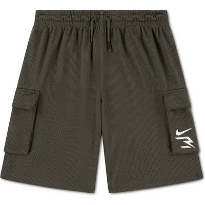 3 Brand Kids' Mesh Cargo Shorts In Brown